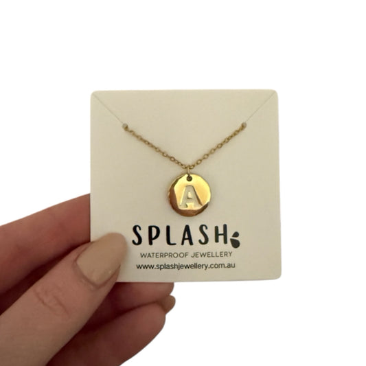 Chunky Initial necklace gold only