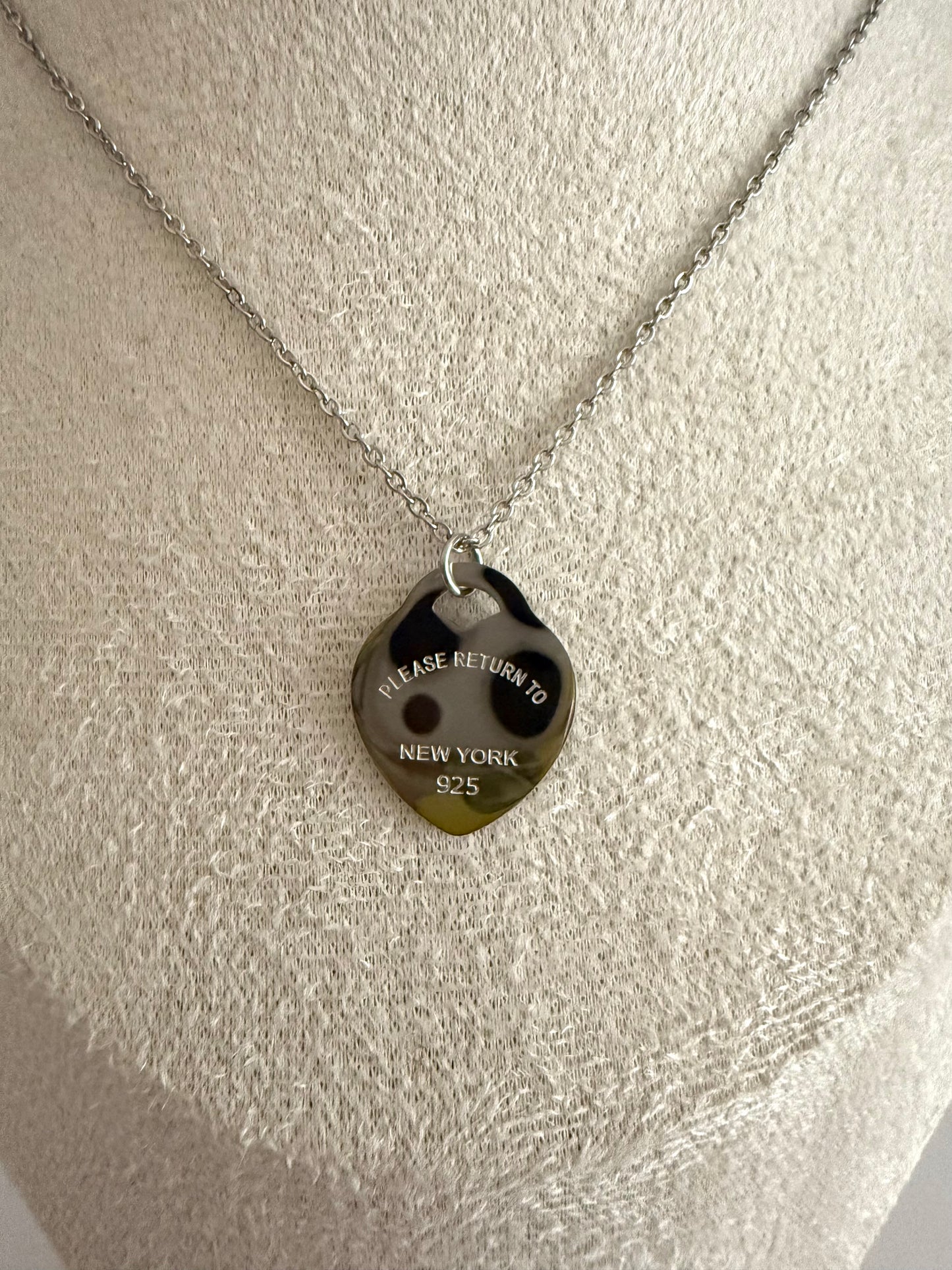 Large heart necklace Silver