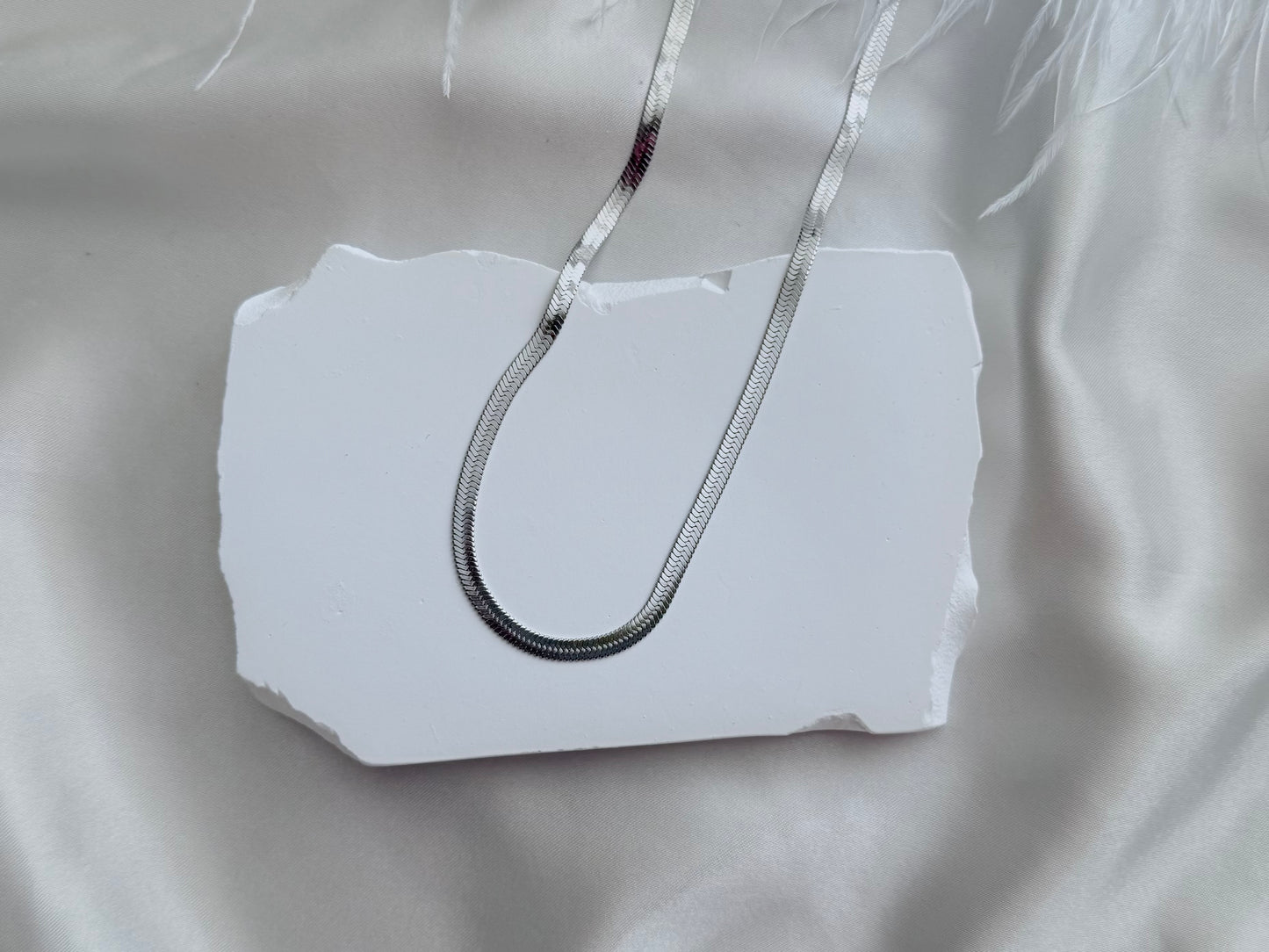 Snake 0.4cm necklace-silver