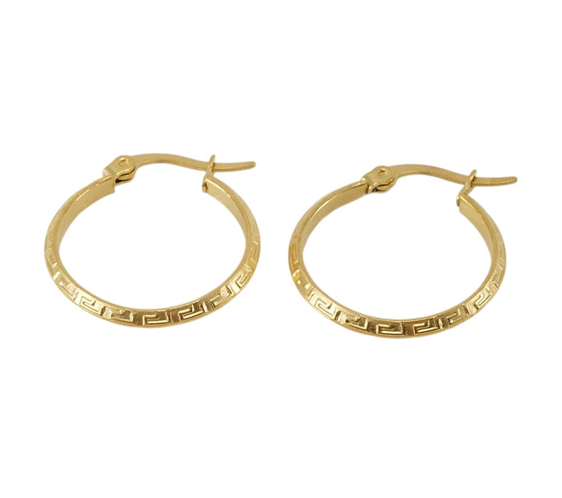 Etched hoop earrings