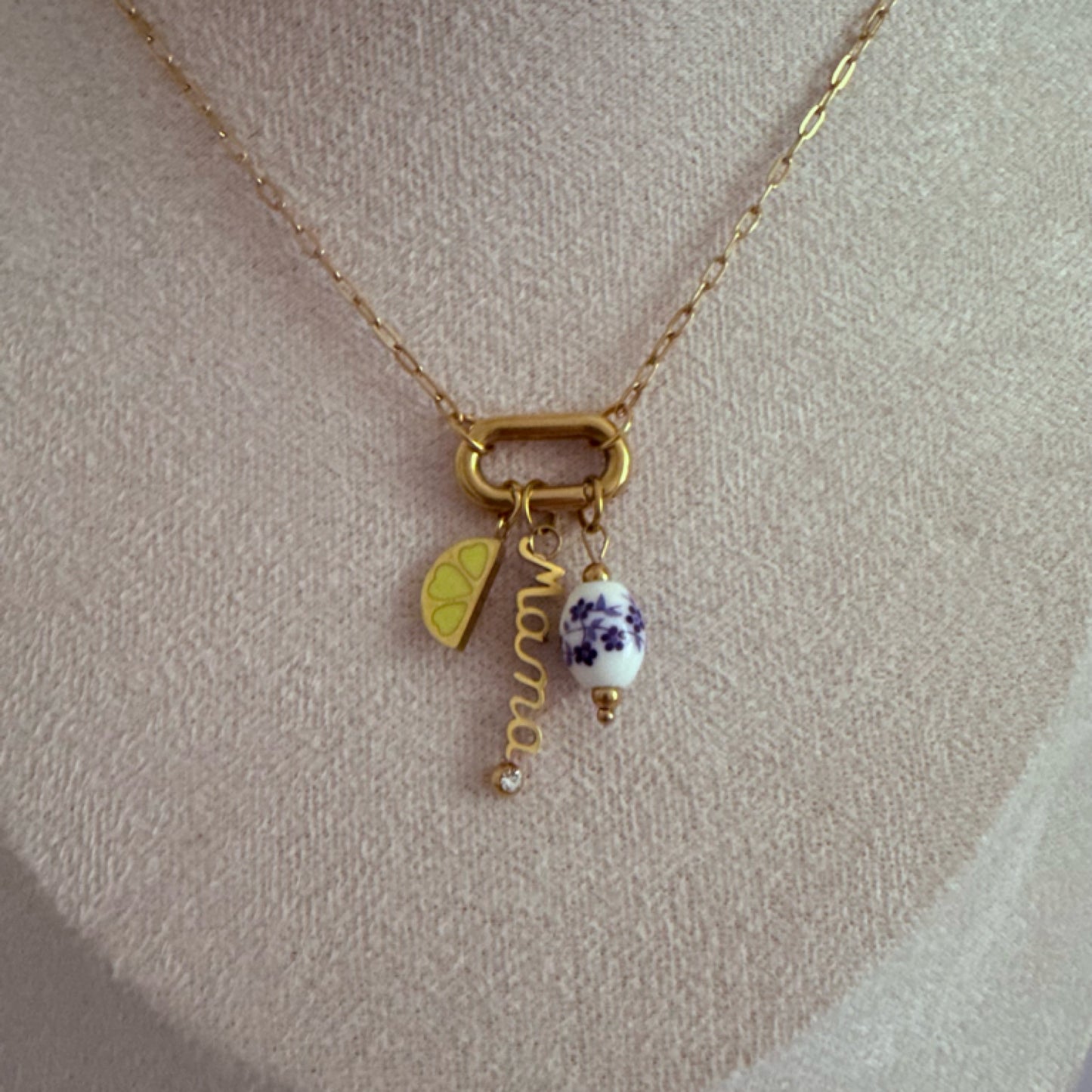 Lemon mama charm necklace