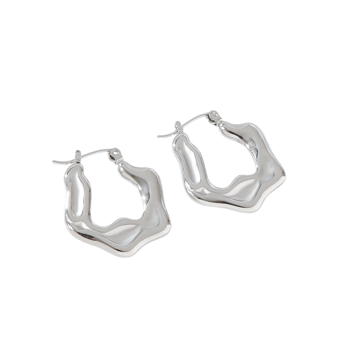 Retro hoop earrings silver