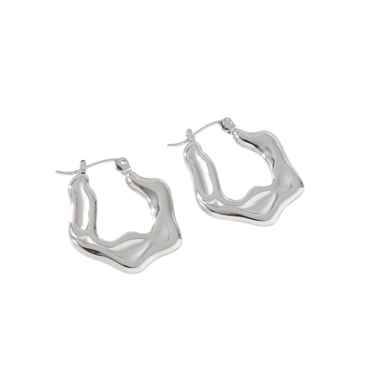 Retro hoop earrings silver