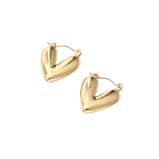 Chunky heart hoop earrings