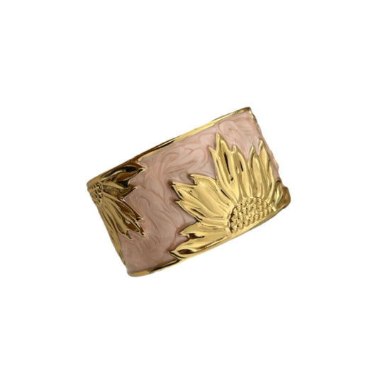 Sunflower pink & gold bangle cuff