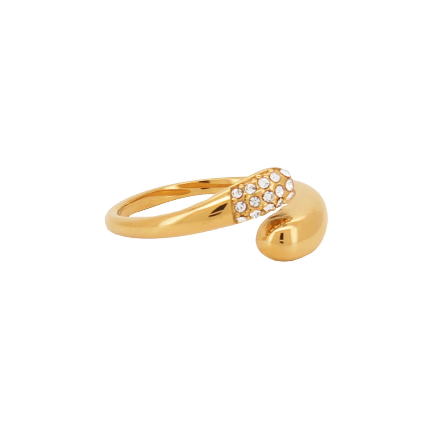 Crossover wrap diamond ring