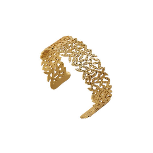 Mesh gold bangle cuff