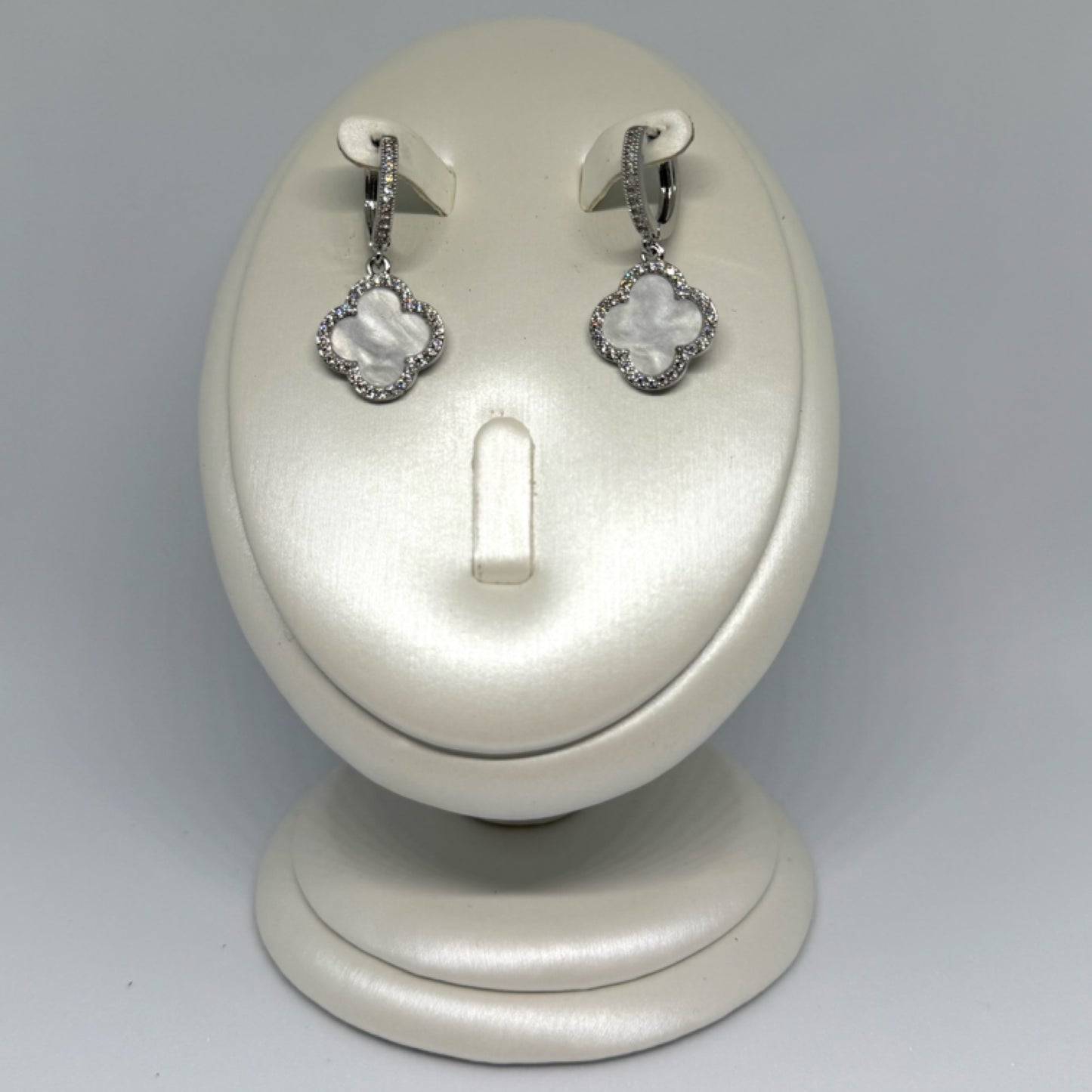 Clover drop earrings silver