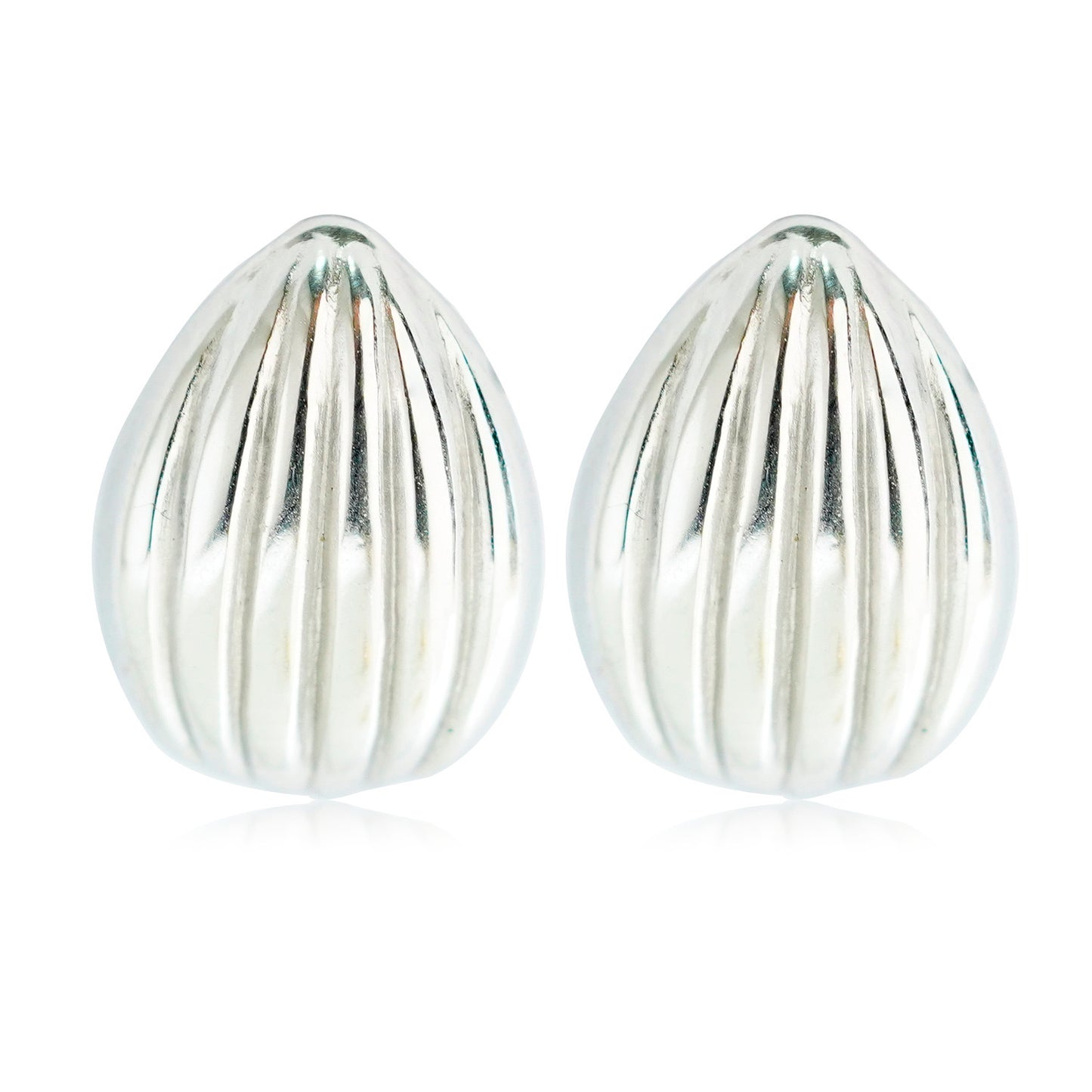 Dome shell earrings silver