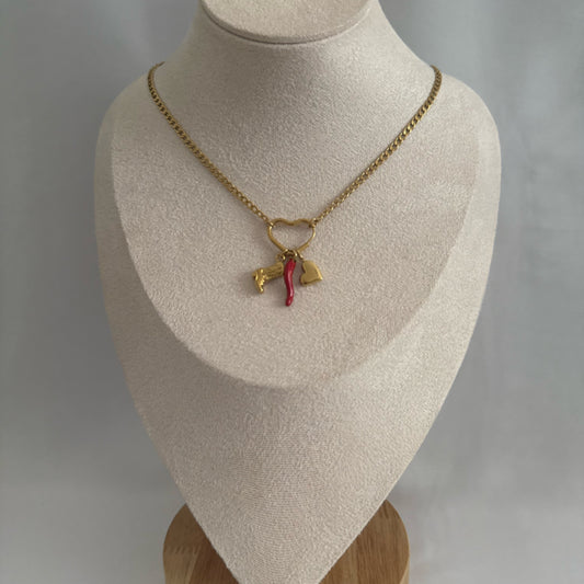 Cowboy boot charm necklace