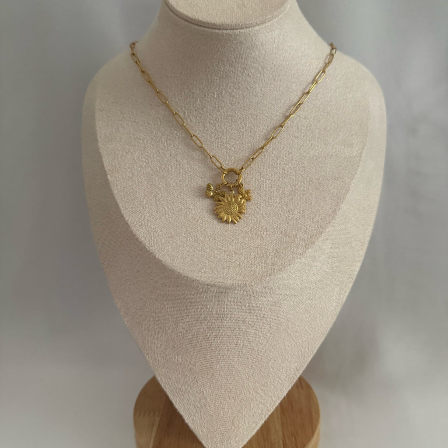 Sunflower charm necklace