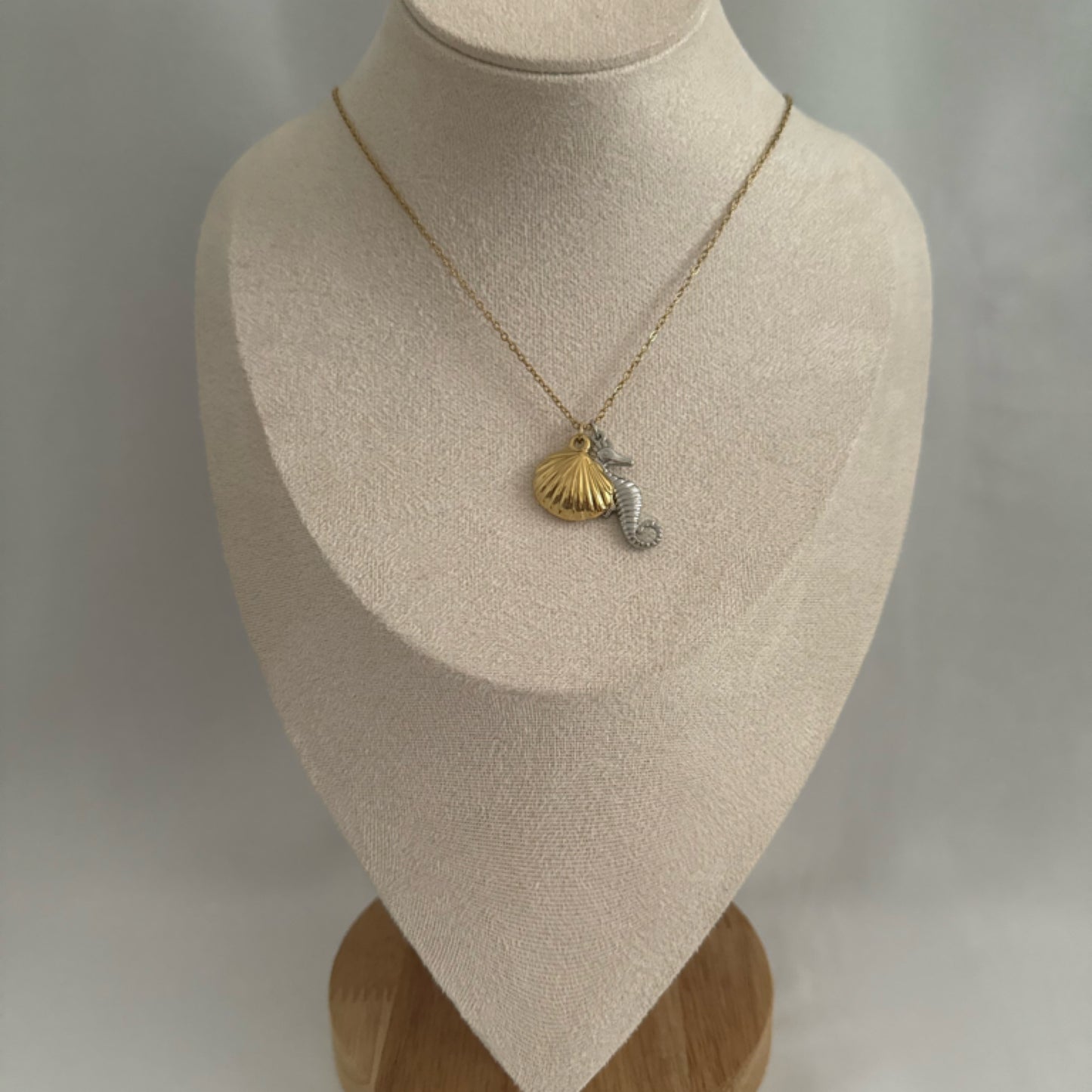 Seahorse mix metal charm necklace