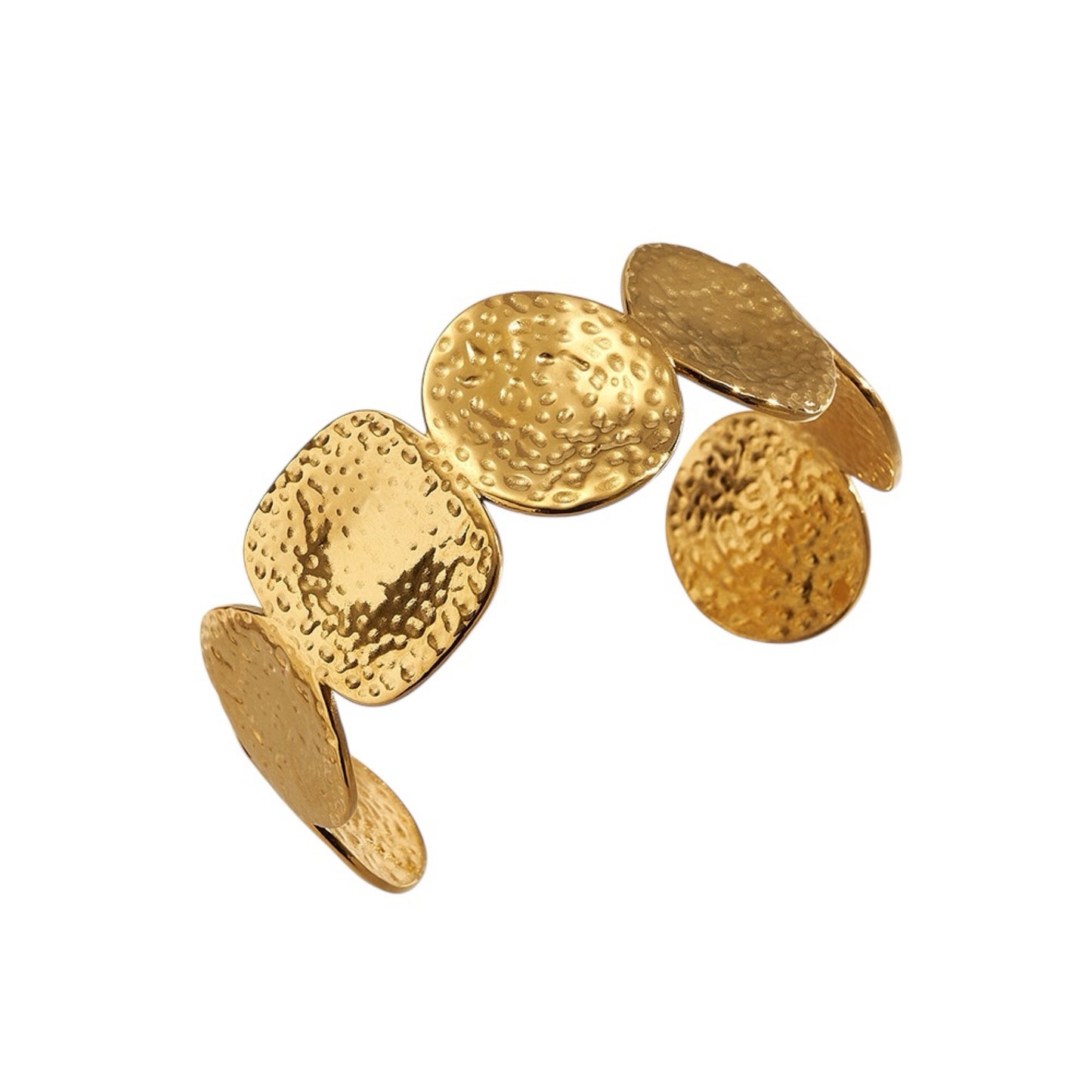 Disc gold bangle cuff