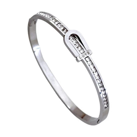 Buckle bangle silver