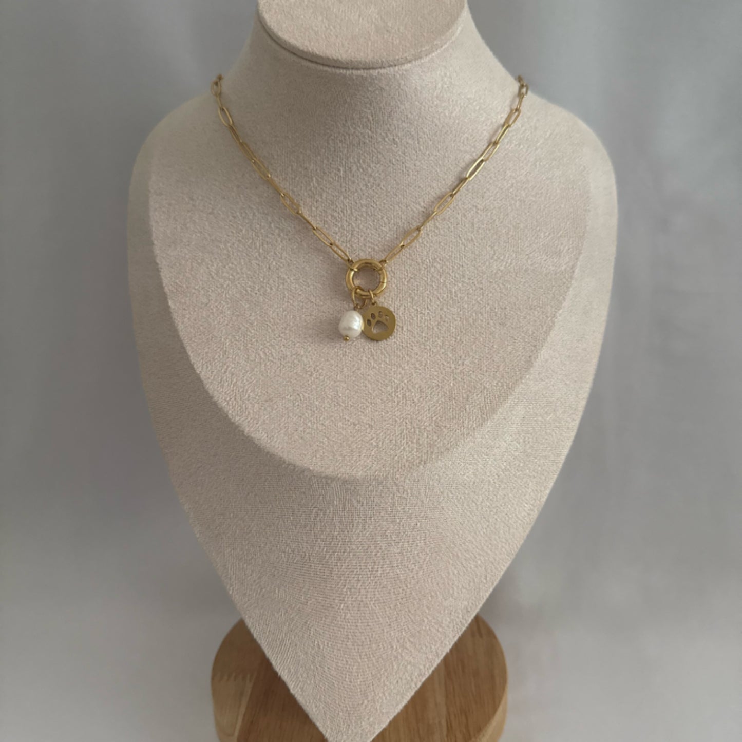 Pearl charm necklace