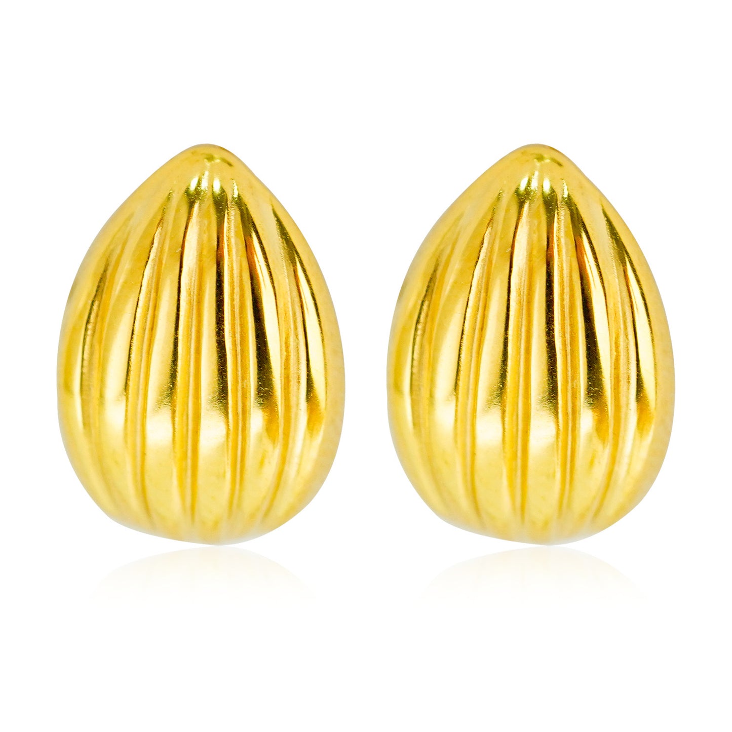 Dome shell earrings gold