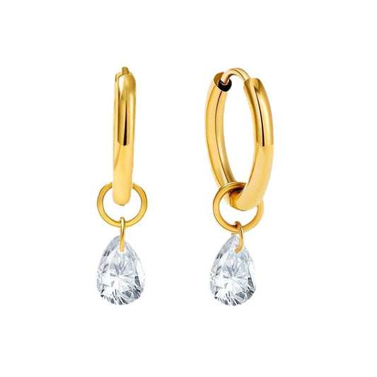 Mini tear drop earrings gold