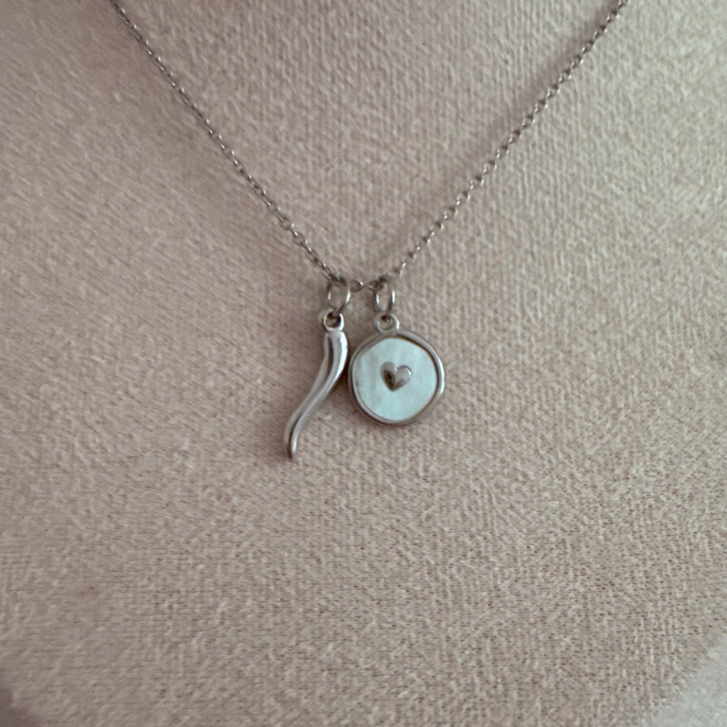 Love charm necklace silver