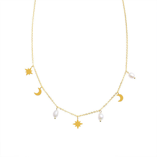 Delicate stars & moon necklace