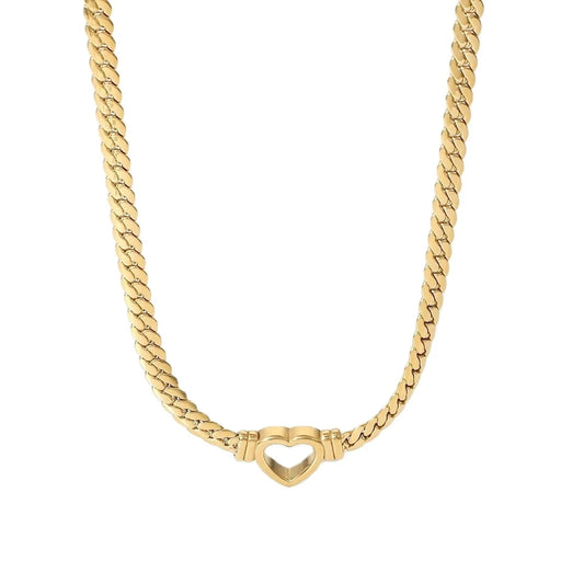 Retro heart necklace gold