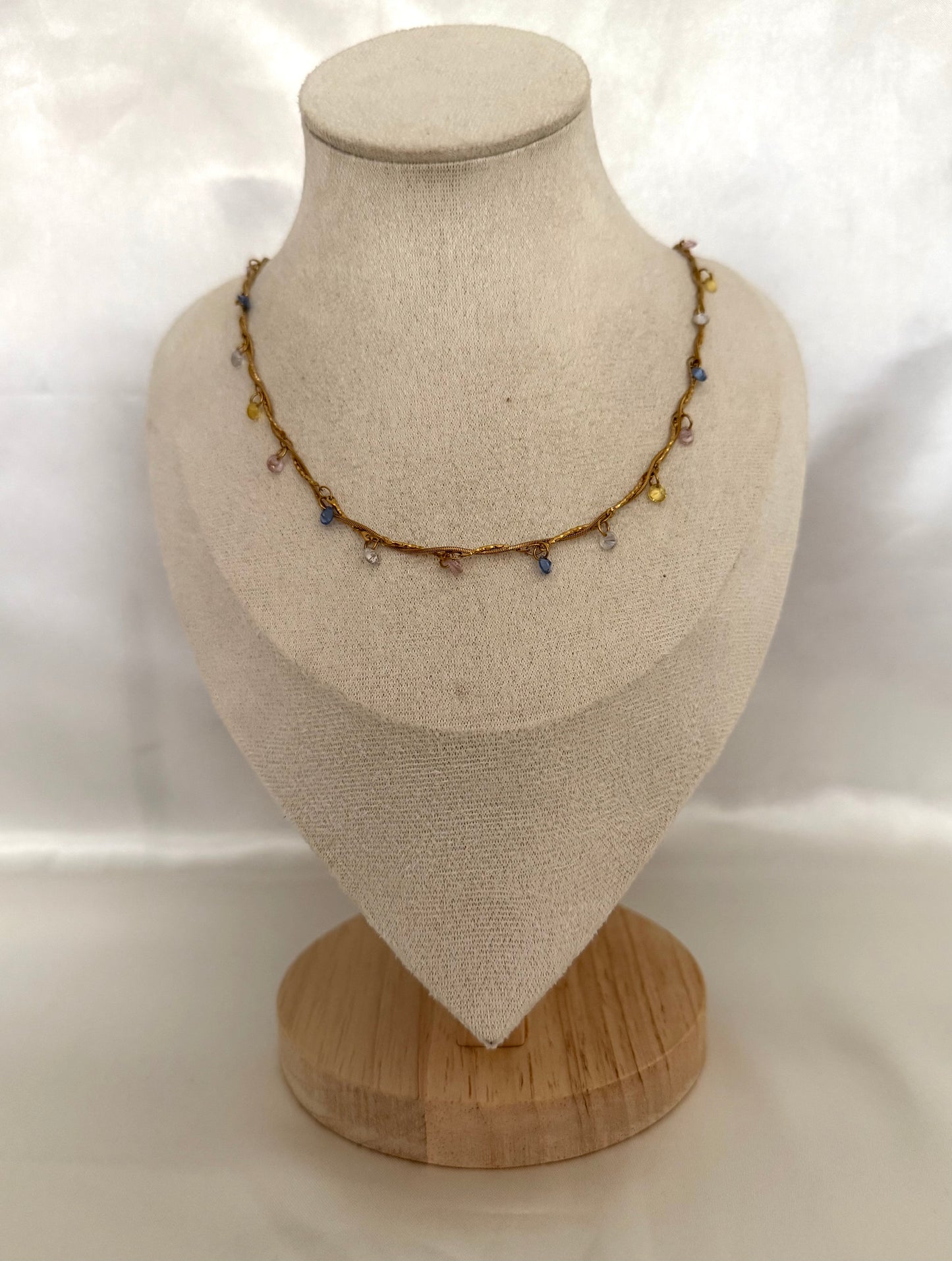 Delicate coloured gem necklace