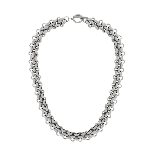 Netted fob necklace silver