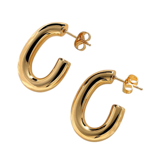 C stud earrings gold