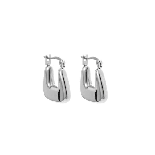 Chunky Square hoop earrings silver