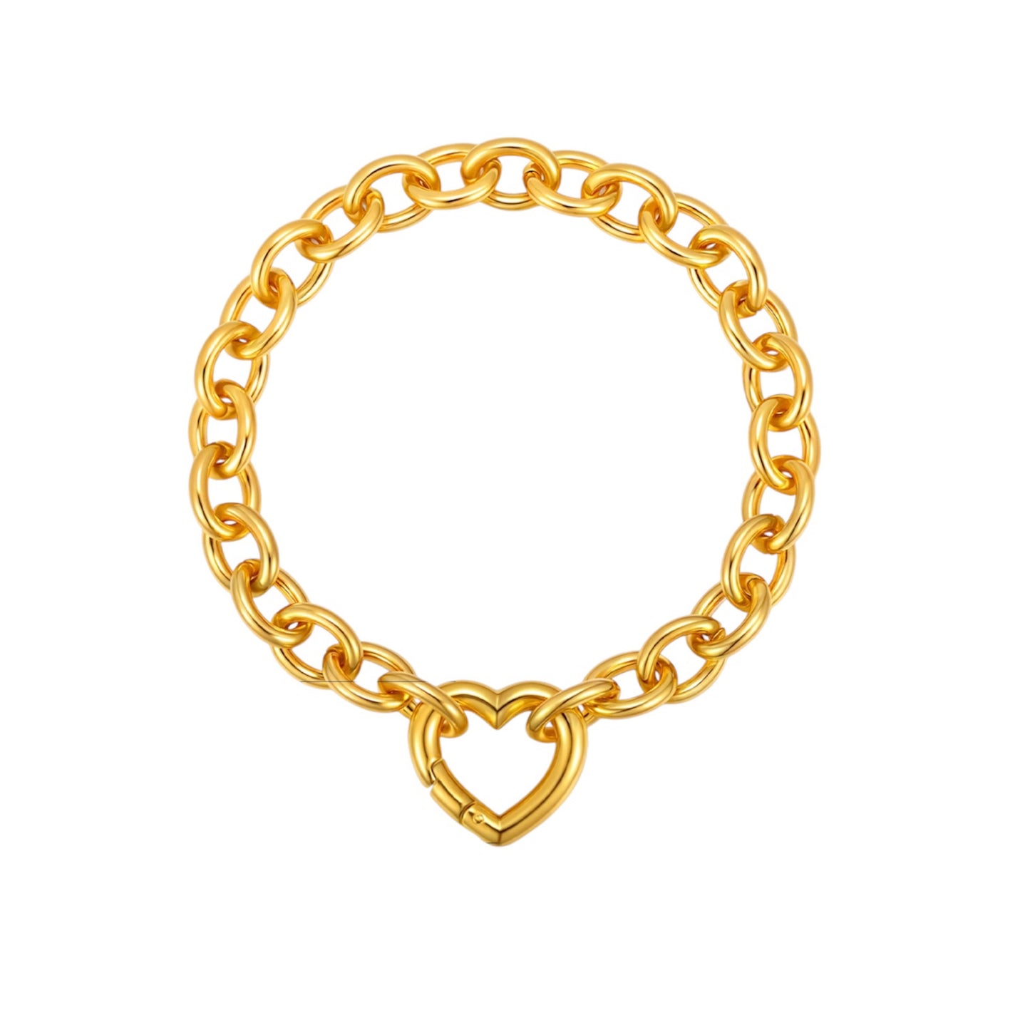 Heart paperclip bracelet gold
