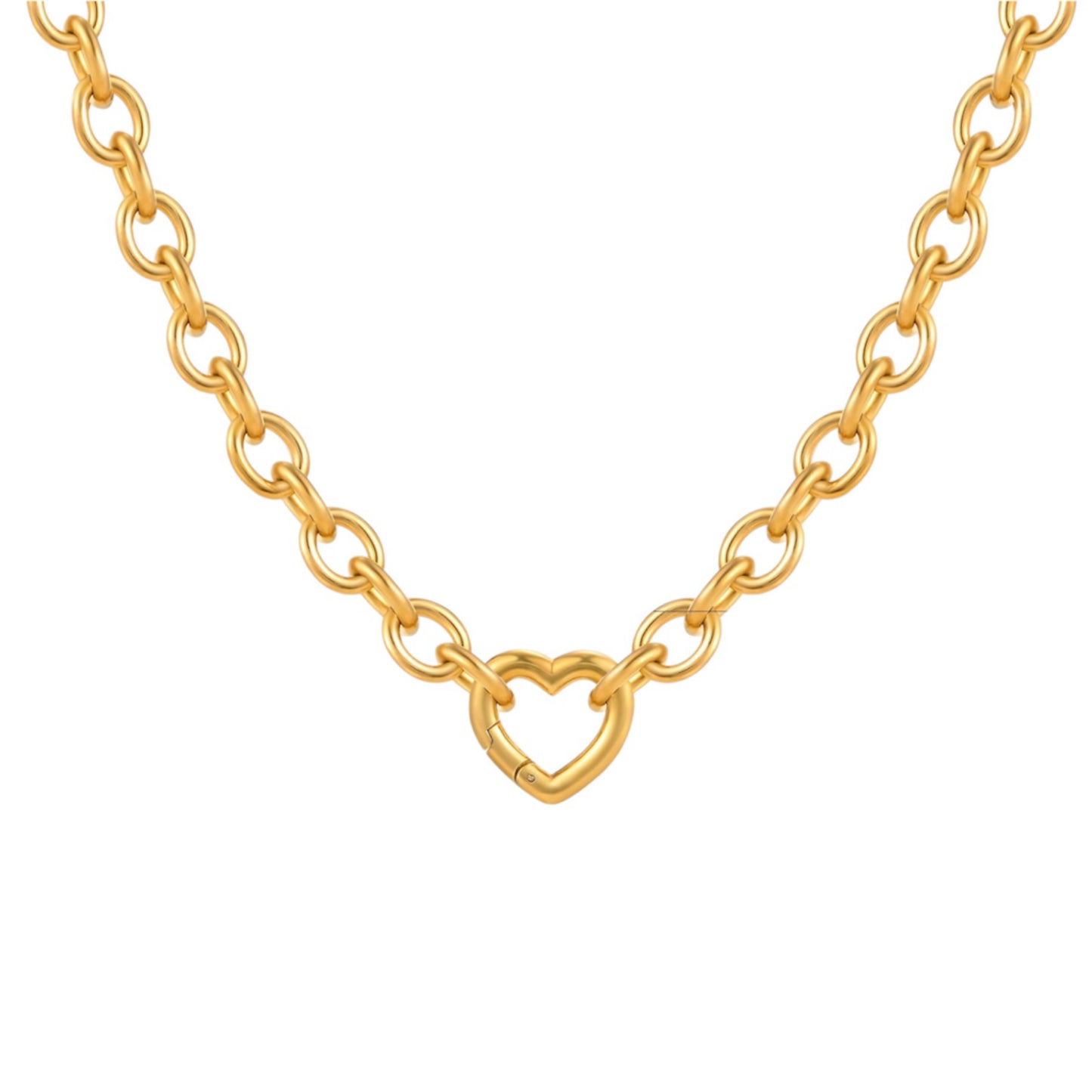 Heart paperclip necklace gold