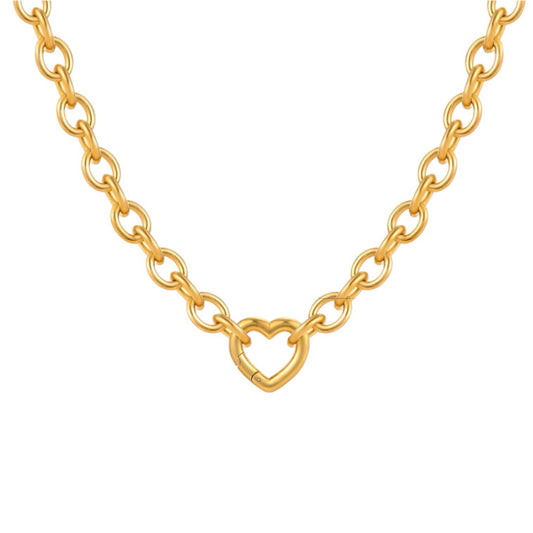 Heart paperclip necklace gold
