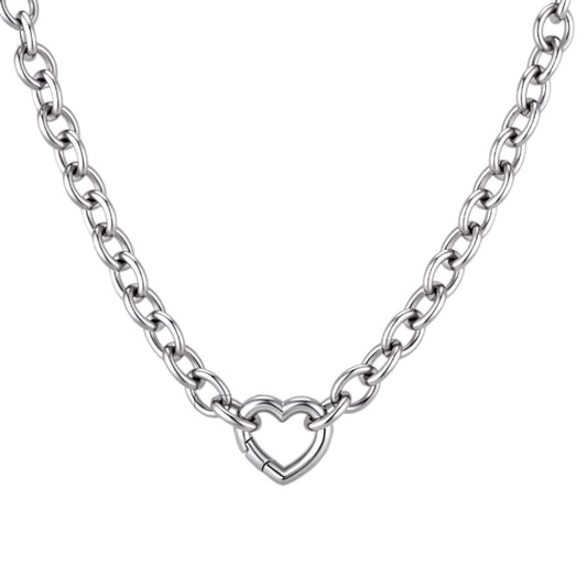 Heart paperclip necklace silver