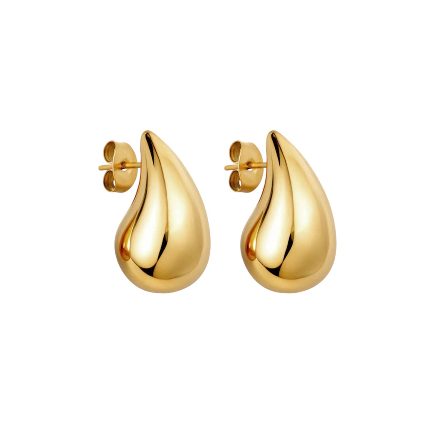 Large droplet earrings gold