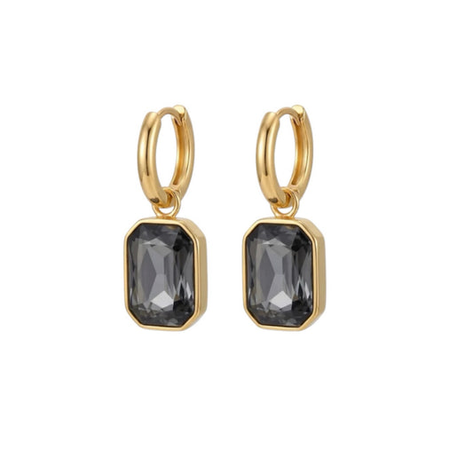 Black chunky drop earrings