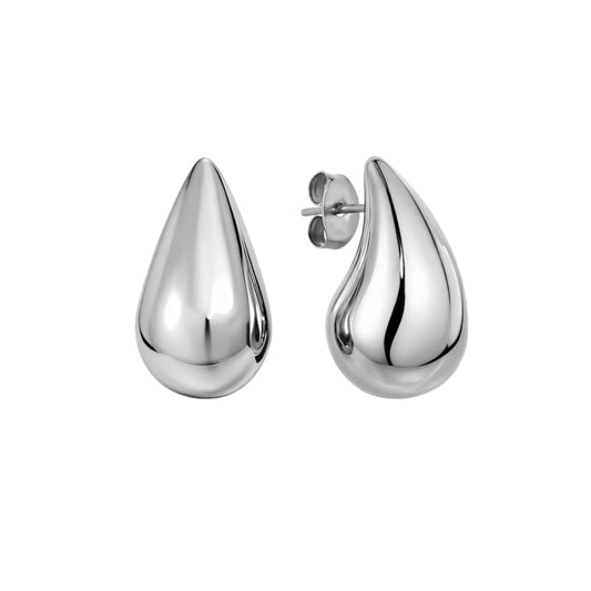 Large droplet earrings silver