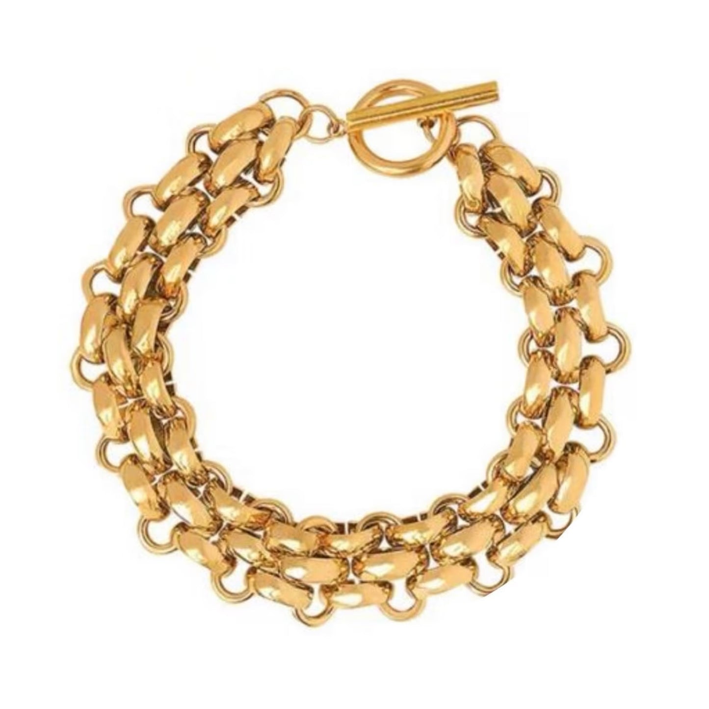 Netted fob bracelet gold