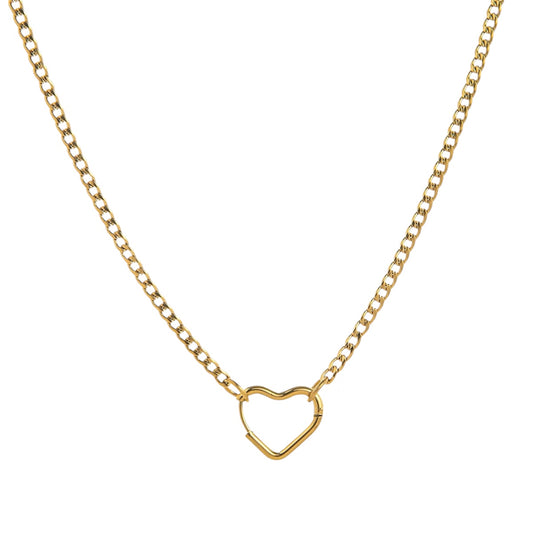Heart ring necklace gold