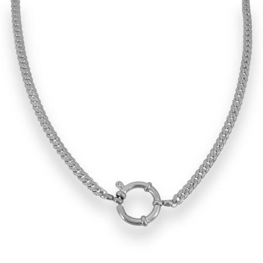 O ring thick necklace silver