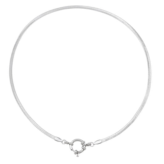 O ring snake necklace silver