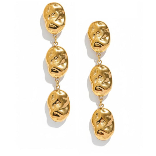 Irregular dangle earrings gold