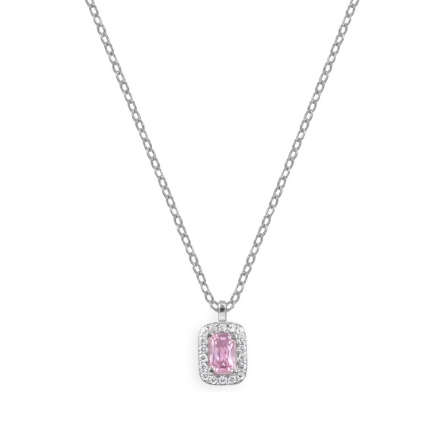 Pink heart pendant necklace