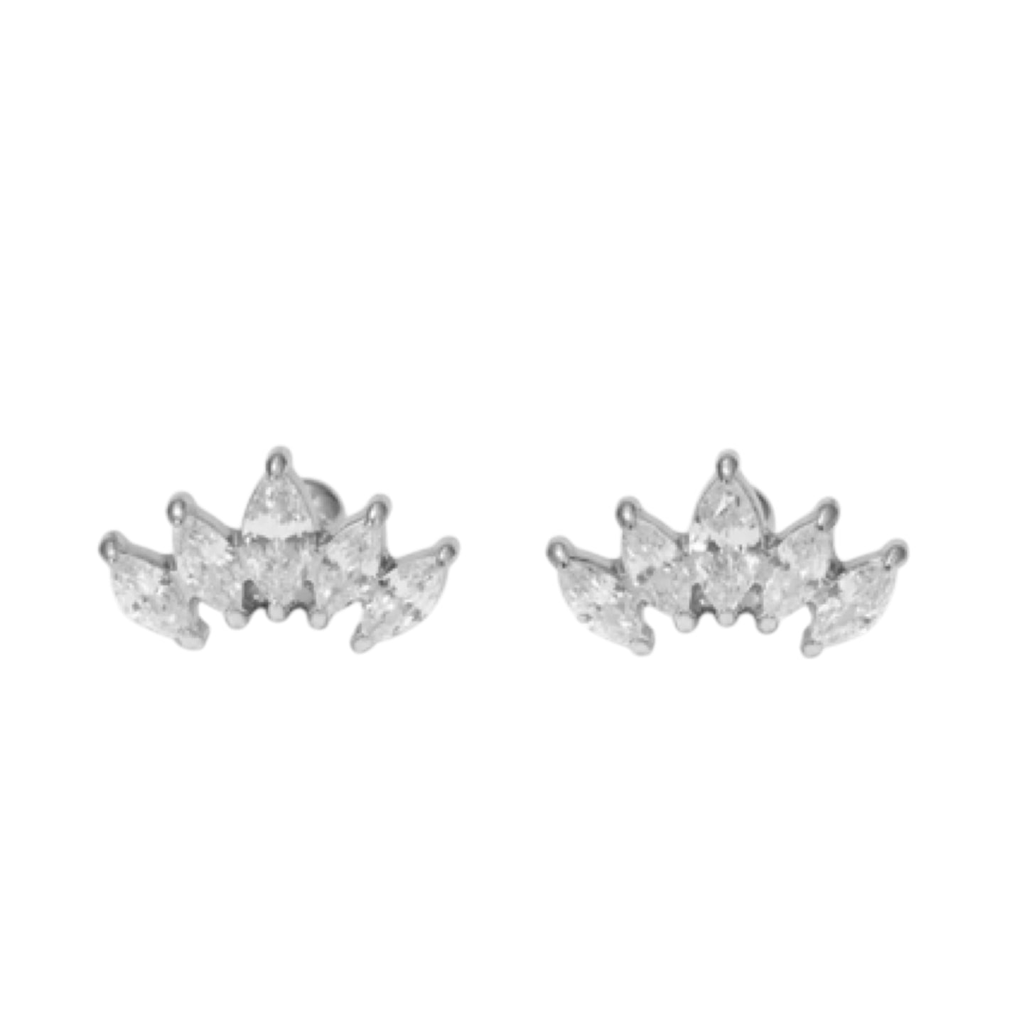 Princess stud earrings silver
