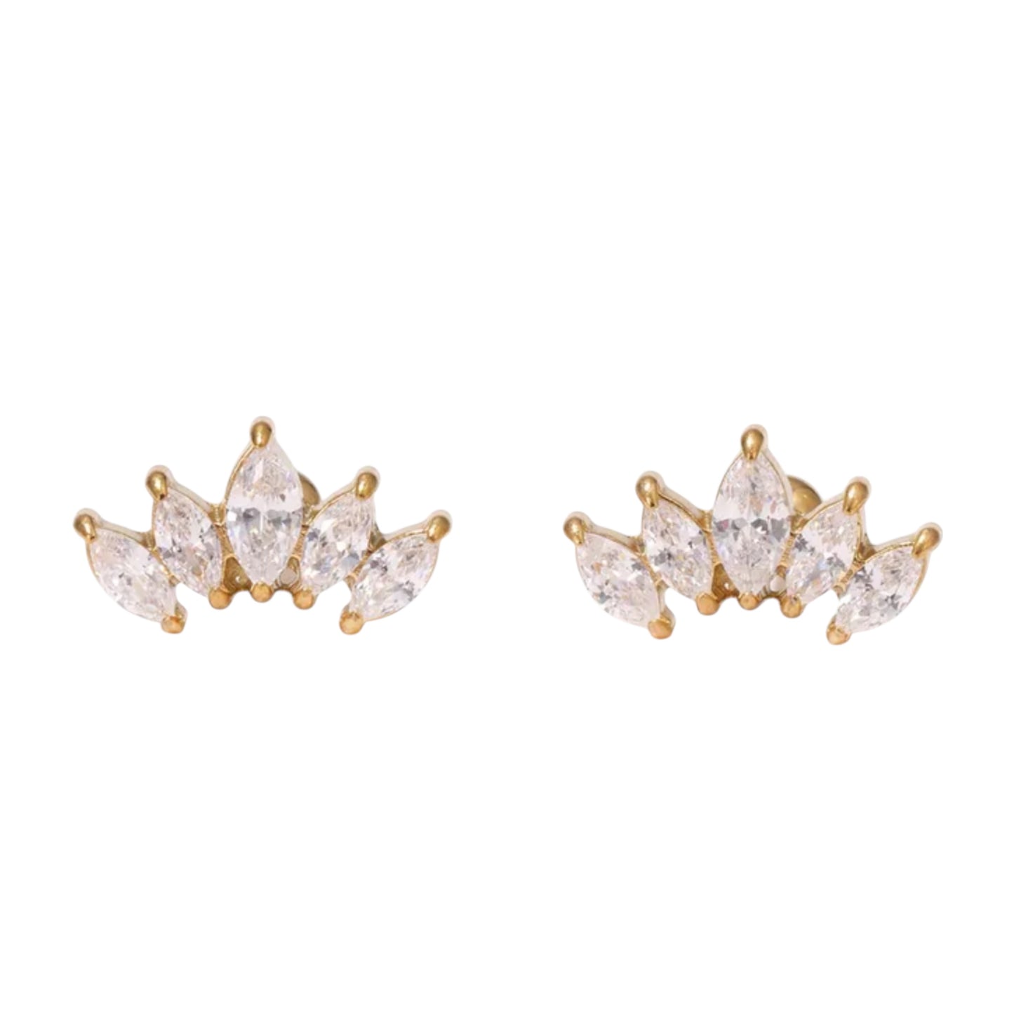 Princess stud earrings gold