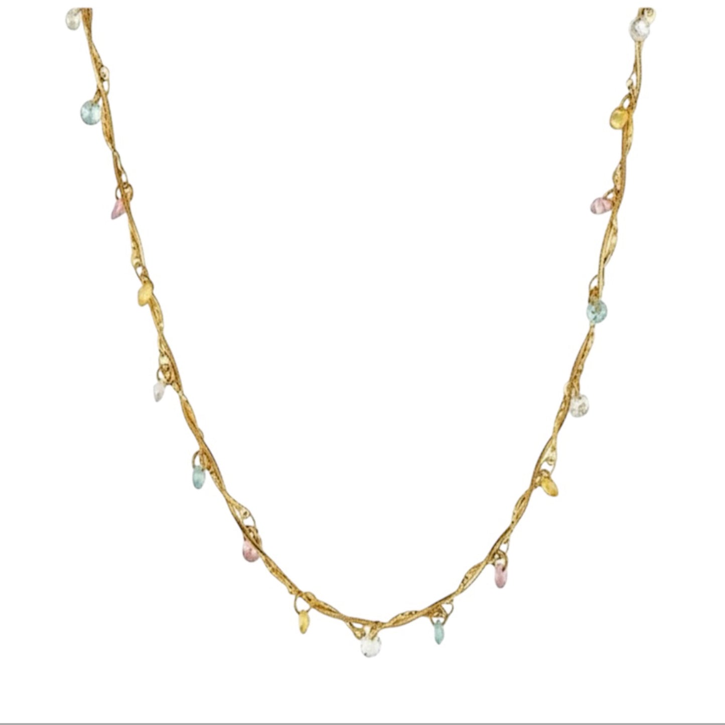 Delicate coloured gem necklace