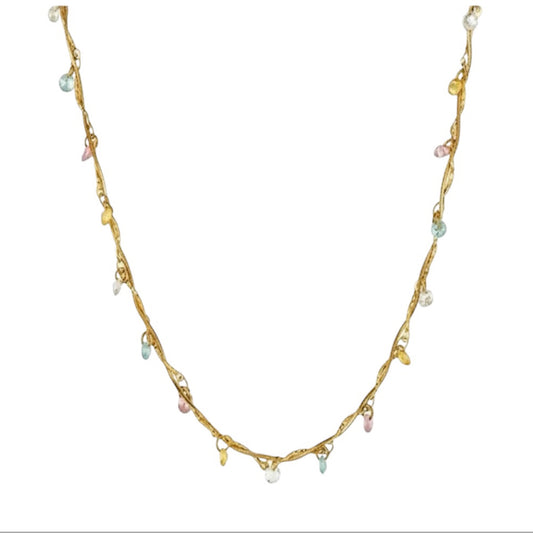 Delicate coloured gem necklace