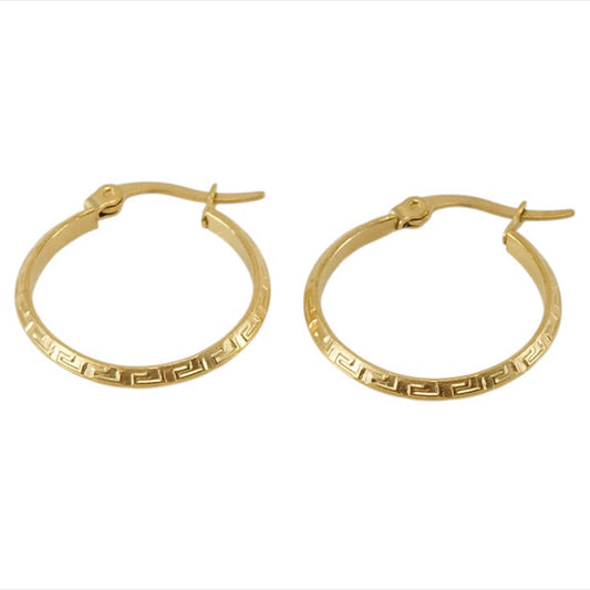 Etched hoop earrings