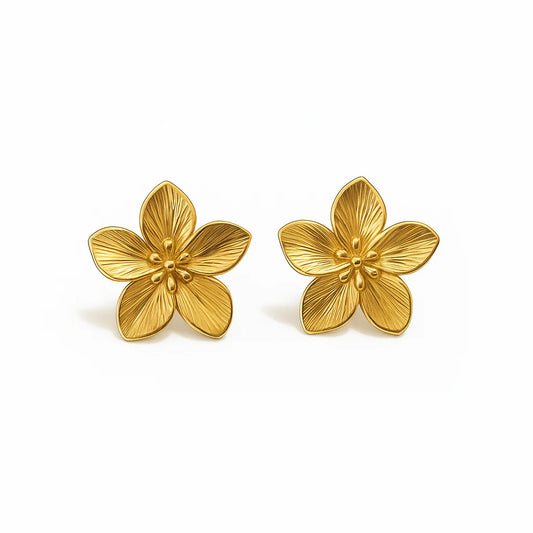 Hibiscus Earrings Gold