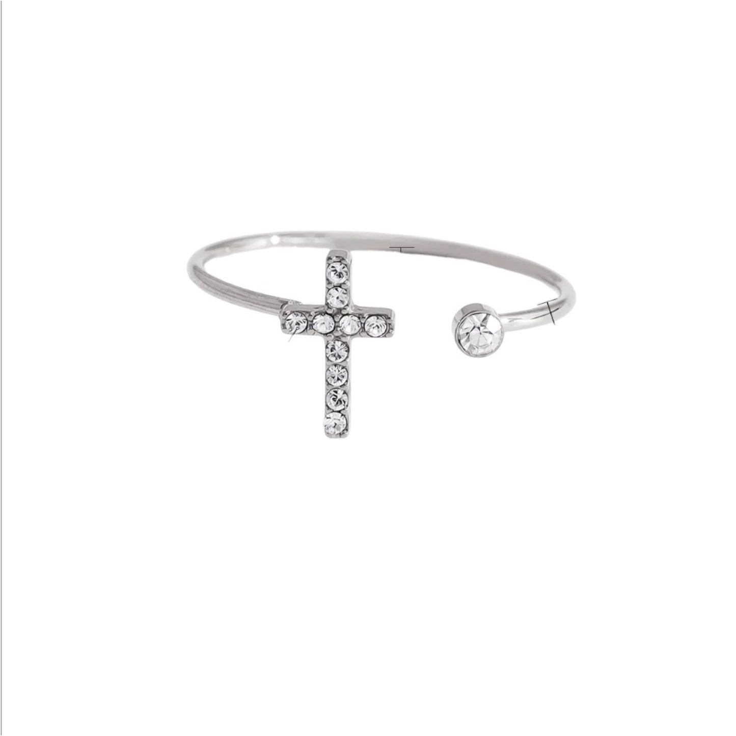 Mini cross ring silver