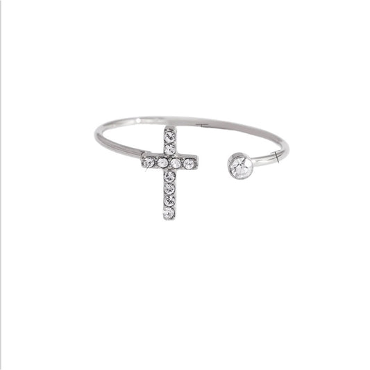 Mini cross ring silver