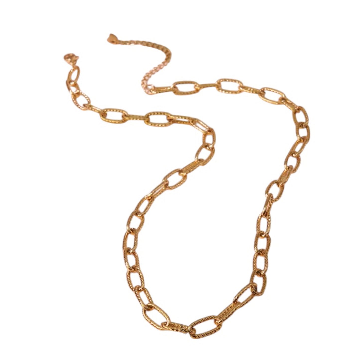 Textured link necklace